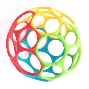 lot 170 image: Bright Starts Oball Easy Grasp Classic Ball BPA-Free Infant Toy in Red, Yellow, Green, Blue, Age Newborn and up, 4 Inches - Retail $5
