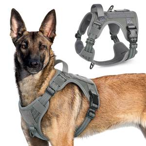 lot 205 image: rabbitgoo Tactical Dog Harness for Large Dogs, No Pull Military Service Vest with Handle & Molle, Easy Control for Training Walking, Adjustable Reflective Straps, Dark Grey, XL - Retail $29