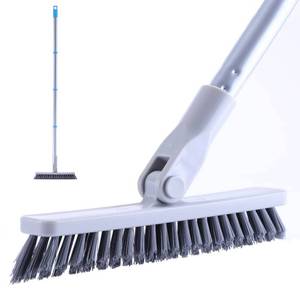 lot 210 image: YONILL Grout Brush with Long Handle - Heavy Duty Grout Cleaner Brushes for Tile Floors, Swivel Stiff Bristles Floor Scrubber Cleaning Tool, Floor Scrub Brush for Shower, Kitchen, Baseboards and Corner - Retail $13