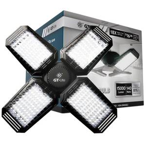 lot 223 image: 15,000 Lumen LED Adjustable 4 Panel Bulb, Uses Only 140W, Daylight, E26 Base, LED Garage Light for Indoors Workshop Warehouse - Retail $23