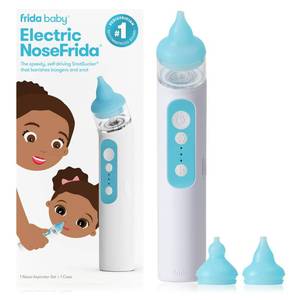 lot 224 image: Frida Baby Electric NoseFrida Nasal Aspirator for Baby, Nose Sucker for Baby & Toddler, Upgraded Nasal Aspirator for Congestion  Allergy Relief with 3 Suction Levels, 2 Silicone Tips, USB - Retail $36