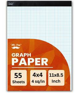 lot 229 image: Mr. Pen- Graph Paper Pad 11x8.5, 4x4 Quad-Ruled Graph Paper, 4 Squares per Inch, Grid Paper Pad, 11 Inch x 8.5 Inch, 55 Sheets, White - Retail $6