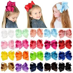 lot 257 image: 20PCS Big 6 Inch Hair Bows for Girls Grosgrain Ribbon Toddler Hair Accessories with Alligator Clips for Toddlers Baby Girls Kids Teens - Retail $10