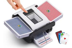 lot 277 image: OUFUYU Automatic Card Shuffler, Electric Card Shuffler for 1-2 Decks One-Press AUTO & Manual Mode Rechargeable 2000mAh Low Noise for Poker, UNO, Blackjack, Skip-Bo, Phase 10, Texas Holdem - Retail $36