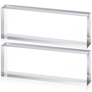 lot 292 image: Yousoontic 2 Pcs Clear Acrylic Blocks for Display Blank Name Plate Block Cube Display Stand for Wedding Props Photography Scrapbooking Crafts (3 x 9 x 1.125 Inch) - Retail $26
