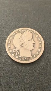 lot 3 image: 1915-S Barber Quarter Dollar Silver Coin 90% Silver