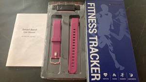 lot 122 image: Fitness Activity Tracker with Heart Rate Monitor and Pink Silicone Band