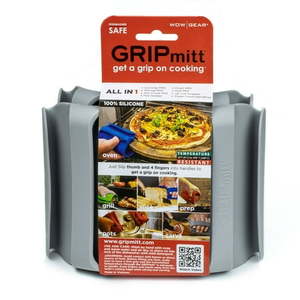lot 127 image: GRIPmitt Silicone Kitchen & BBQ Mitt 2-Pack Set (SmallMedium  Gray)