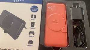 lot 128 image: HALO RapidPack 10K Wireless Power Bank with Charging Adapter