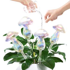 Plant Watering Globes-4pcs Self Watering Planter Insert,Plant Watering Devices,Glass Watering Bulbs for Indoor Plants,Mushroom Watering Globes,Top-Fill Watering - Retail: $15