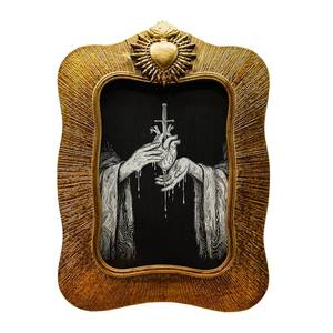 4x6 Vintage Picture Frame, Antique Bronze Gold Ornate Gothic Photo Frame for Wall Hanging or Tabletop Display, Decorative Heart Relief Design, Retro Home Decor, Photo Gallery Art - Retail: $17