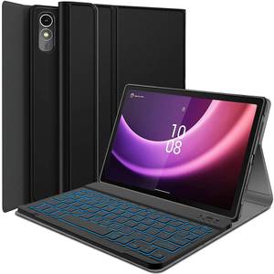 lot 62515 image: Backlit Keyboard Case, Bluetooth, for Lenovo Tab P11 2nd Gen 11.5 (TB350FUTB350XU), 7 Colors, Detachable, Water Resistant, Protective Folio Case with 78 Keys, USB Cable Included - Retail $27