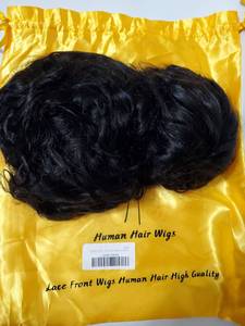 lot 62531 image: Human Hair Lace Front Wig Black Curly - Retail $80