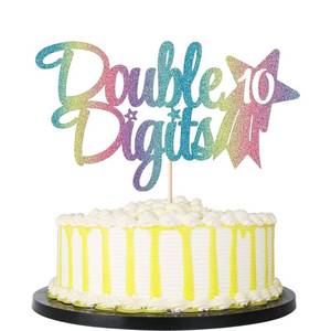 lot 62560 image: Colorful Double Digits 10th Cake Topper - Glitter 10th Birthday Cake Topper Decorations, Boys Girls 10th Birthday Cake Decorations Supplies (Rainbow) - Retail $7