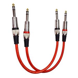 lot 62573 image: 2-Pack 1 Foot 6.35mm 14 Inch TRS Balanced Patch Cables, Low Noise Gold Plated Audio Cables for Guitar, Bass, Studio Monitors, Mixers and Amplifiers - Retail $10