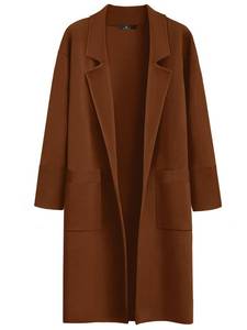 lot 62585 image: Womens Long Dressy Cardigan Fall Oversized Cozy Jacket Outfits Trench Coats Caramel XL - Retail $40