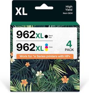 lot 62590 image: 962XL Ink Cartridges Replacement for HP 962 Ink Compatible with HP OfficeJet Pro 9015 9020 9012 9010 9018 9025 9019 Printers for Home and Office(4 Pack) - Retail $62