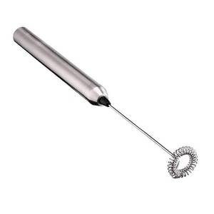 lot 62592 image: Milk Frother Handheld Electric Milk Foamer Portable Mini Mixer Machine Stainless Steel Touch Handheld Espresso Mixer Battery Operated Frother Coffee Stirrer Maker for Hot Chocolate Coffee - Retail $12