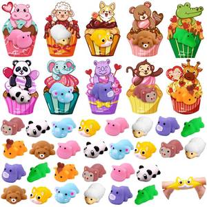 lot 62600 image: 30 Pack Valentines Mochi Squishies Toys with Valentine Cards for Kids Mini Animal Squishy Stress Relief Toy Valentines Day Toys for Valentines Party Favors School Classroom Exchange - Retail $16