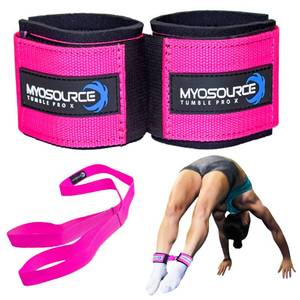 lot 62613 image: Kinetic Bands Tumble Pro X Ankle Straps Kit Cheerleading Standing Tumbling Equipment, Gymnastics Back handspring Trainer Flexibility Stunt Stretch Strap - Retail $15