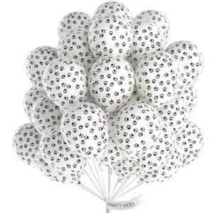 lot 62659 image: Paw Balloons 50 pcs 12 Inch Matte White Dog Paw Print Latex Helium Balloons for Dog Animals Theme Party Birthday Party Decorations - Retail $7