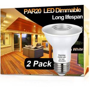lot 62660 image: PAR20 LED Bulbs 3000K Warm White, 2PCS High Output 480LM LED PAR20 Flood Light Bulb 7W Equivalent 50W 120V, PAR 20 E26 Base, Flicker Free PAR 20 Dimmable with CRI85 for Indoor Outdoor Home - Retail $14