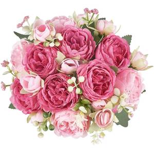 lot 62661 image: Peonies Artificial Flowers, Small Silk Flowers for Home Decor Indoor Fake Bouquet Faux Floral Arrangements Dining Table Centerpieces for Kitchen Party Decor (Mixed Pink) - Retail $10