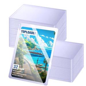 lot 62665 image: 32ct Topload Card Protector, JIQEZNL Upgraded 35pt Hard Card Sleeves, 3 x 4 Card Sleeves Hard Plastic, Top Load Sleeve for Trading Cards, Rigid Pokemon Card Protectors for Baseball, Sports Cards - Retail $7