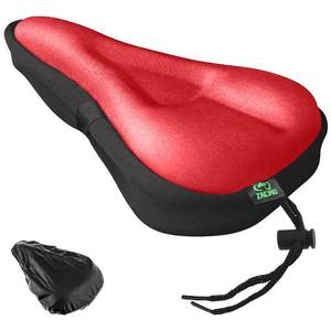 lot 62677 image: Bike Seat Cushion - Padded Gel Bike Seat Cover for Men & Womens Comfort, Compatible with Peloton, Stationary Exercise or Cruiser Bicycle Seats, 11 x 7 inches - Retail $20