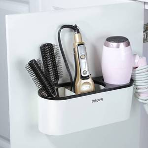 lot 62683 image: Hair Dryer Holder - Tool Organizer Blow Cabinet Door, Wall Mount Blow Dryer Holder Strong Self Adhesive Hair Dryer Hanger for Straightener Styling Tools Storage - Retail $16