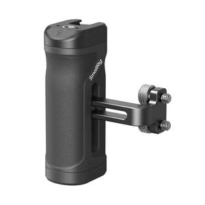 lot 62694 image: Mini Side Handle for 14-20 Threaded Holes, Camera Cage Handle for Left or Right Hand, Up and Down Adjustable, with Built-in Cold Shoe & Threaded Hole - 4755 - Retail $24
