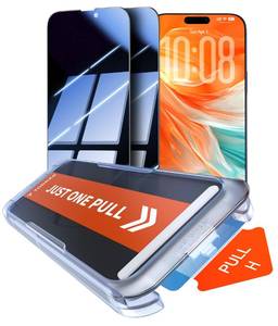 lot 62706 image: Uncrackable 9H for iPhone 17 Pro Max Privacy Screen Protector 12FT Military-Grade Anti Shatter Full Coverage Tempered Glass, 2-Pack 6.9 - Retail $35