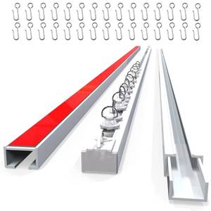 lot 62736 image: Self Adhesive Curtain Track (5 Meter, 16.4 ft) for Smooth Ceiling or Wall - No Drill, Screws, Ceiling Curtain Track, Curtains Rod, Ceiling Mount, Adhesive Curtains Rod (Non-Flexible) - Retail $46