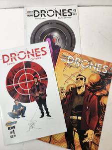 lot 115 image: IDW Drones Comic Book Issues #1, #2, #3 by Chris Lewis and Bruno Oliveira