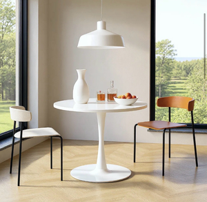 Round White Pedestal Dining Table - Retail: $200