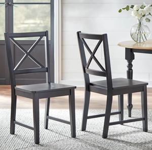 Solid Wood X-Back Dining Chairs Set of 2 - Retail: $240