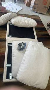 Parts of a White Upholstered Sofa, Missing Backs - Retail: $400