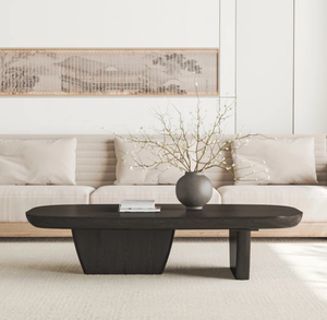 lot 43654 image: 51.2 Inch Rectangle Black Wood Coffee Table by Hokku Designs - Retail $670