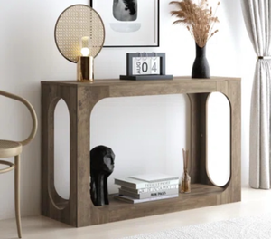 lot 43656 image: Modern Wood Console Table with Open Design - Retail $150