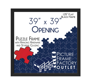 lot 43660 image: 39x39 Inch Black Puzzle Display Frame - Retail $94