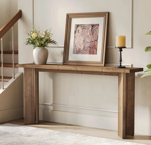 lot 43666 image: Solid Wood Farmhouse Console Table - Retail $172