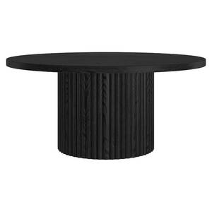 lot 43670 image: LuxenHome Black Round Fluted Side Table