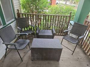 Outdoor Wicker Patio Furniture Set with Storage Box