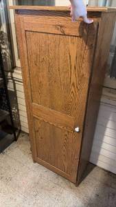lot 5018 image: Oak Wood Cabinet with Multiple Shelves