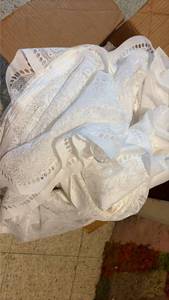 lot 5047 image: White Lace Curtain Panels