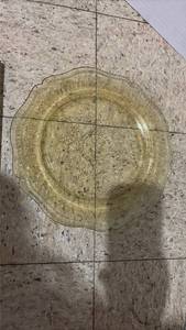lot 5052 image: Yellow Depression Glass Decorative Plate with Scalloped Edge