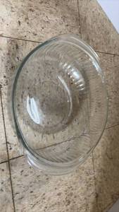 lot 5063 image: Clear Glass Mixing Bowl with Ribbed Pattern