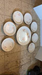 lot 5104 image: Floral China Dinnerware Set with Lily Pattern