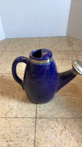 lot 5108 image: Blue Ceramic Watering Can