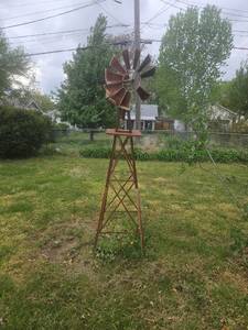 lot 7000 image: Decorative Garden Windmill with Metal Tower